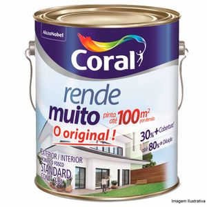 Tinta Acílica Rende Muito Branco Neve 3,6 Litros Coral