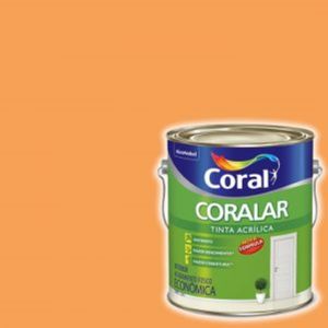 Tinta Coralar Acrílica laranja Cítrico 3,6 Litros Coral
