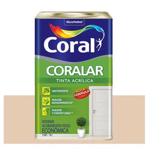 Tinta Acrílica Fosca Coralar Econômica Interior Areia 18 Litros Coral