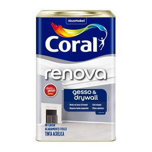 Tinta Acílica Renova Gesso e Drywall Branco 18 Litros Coral