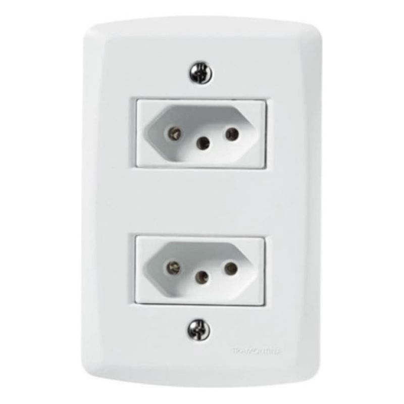 Conjunto-Tramontina-Lux-4x2-Branco-Com-Placa--2-Tomadas-10a--Tramontina