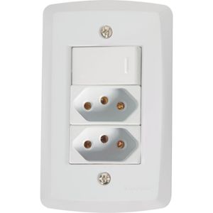 Interruptor Simples 2 Tomadas 2p+t 20a Lux2 Tramontina
