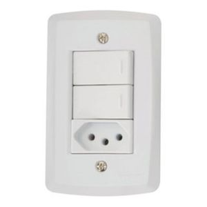 Interruptor Simples 2 Tomadas 2p+t 10a Lux2 Tramontina