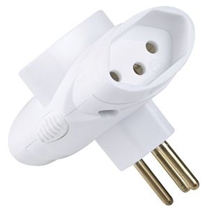Plugue Fêmea 2 Pinos + Terra 10A/250V Branco Tramontina