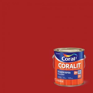 Tinta Esmalte Secagem Rápida Coralit Brilhante Vermelho 3,6 Litros Coral Coral