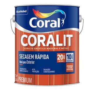 Tinta Esmalte Secagem Rápida Coralit Brilhante Amarelo 3,6 Coral Coral