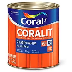 Tinta Esmalte Secagem Rápida Coralit Brilhante Branco Neve 0,9 Litros Coral