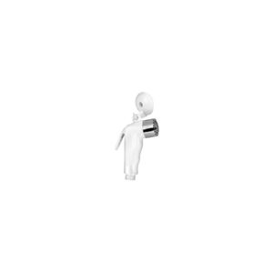 Gatilho para Ducha Pvc Branco Cromado Com Suporte Higiban