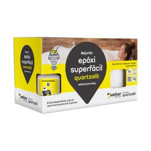 Rejunte Epóxi Superfácil Cinza Outono 1kg Quartzolit