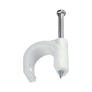 Fixa Fio Cabo Coaxial 6mm Branco Bemfixa
