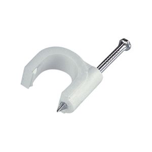 Fixa Fio Cabo Coaxial 7mm Branco Bemfixa