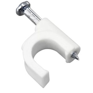 Fixa Fio Cabo Coaxial 8mm Branco Bemfixa