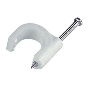 Fixa Fio Cabo Coaxial 10mm Branco Bemfixa