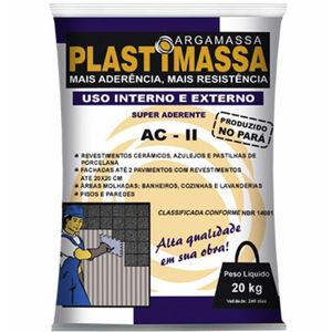 Argamassa Externa  ACII Cinza 20Kg Plastimassa