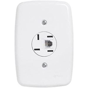 Conjunto Tomada Para tel Rj11 4p Ideale Branco 3226 p Pluzie