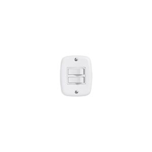 Conjunto 2 Interruptor Simples Sobreplus Branco 9002 Pluzie