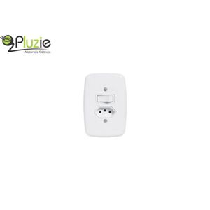 Conjunto Interruptor Simples + Tomada 10a Ideale Branco 3215 Pl Pluzie