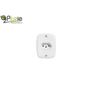 Conjunto de Tomada 10a Sobreplus Branco Pluzie