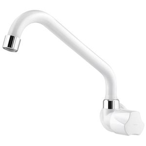Torneira Parede com Bica Longa Foz Branco para Cozinha Viqua