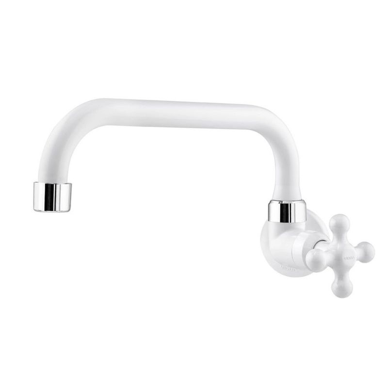 Torneira-de-Parede-com-Bico-Horizontal-Branco-para-Cozinha-Maruja-Viqua