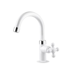 Torneira de Mesa com Bica Alta Branco Maruja para Banheiro Viqua