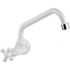 Torneira de Parede com Bica Longa Branco Maruja para Cozinha Viqua,