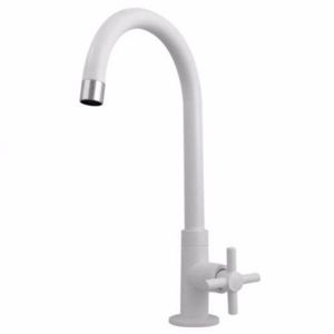 Torneira Mesa com Bica Móvel Branco Fienza para Cozinha Viqua