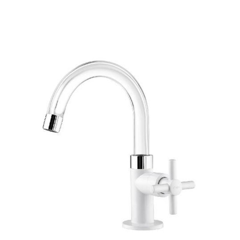 Torneira-de-Mesa-com-Bica-Alta-Branco-Fienza-Cristal-para-Banheiro-Viqua