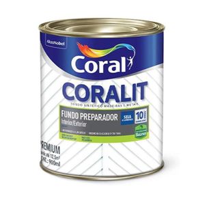 Fundo Preparador para Madeiras e Metais Coralit Total Base Água 0,9 Litros Coral