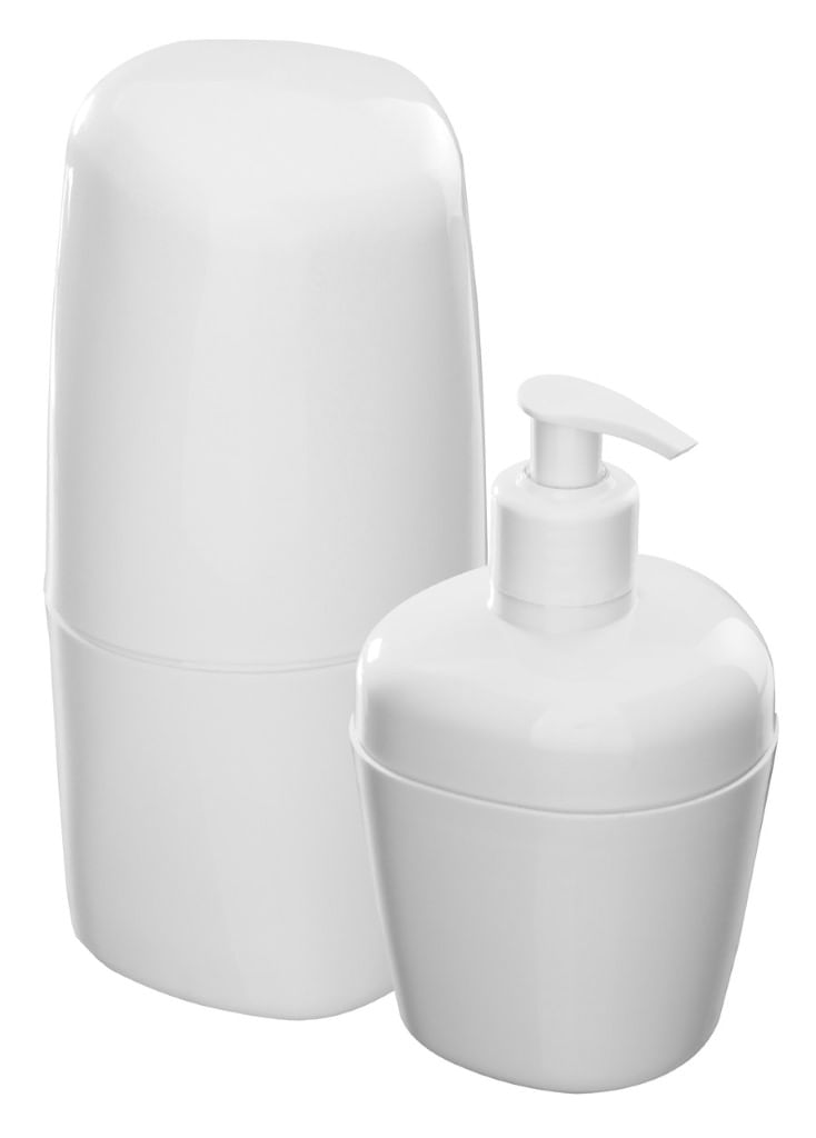 Kit-Porta-Escova-e-Sabonete-Liquido-Plastico-Branco-Astra