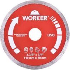 Disco Diamantado Liso 110x20mm Worker