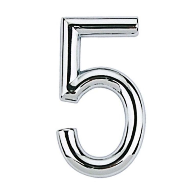 Numero-5-Abs-Cromado-75mm-Bemfixa