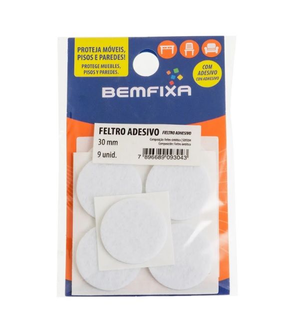 Feltro-Redondo-Branco-30mm-Bemfixa