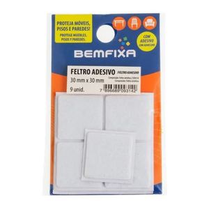Feltro Quadrado Branco 30x30mm Bemfixa