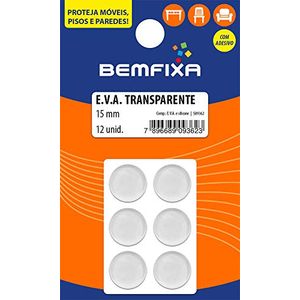 Protetor Adesivo Eva Transparente Redondo 12 Unidades 15mm Bemfixa