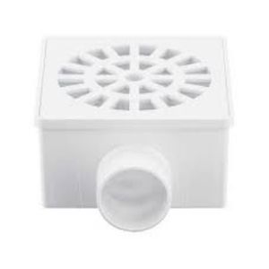Ralo Seco Quadrado Branco 100mm Herc