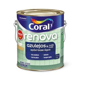 Tinta Acílica Renova Azulejos a Base de Água Brilhante Branco 0,9 Litros Coral
