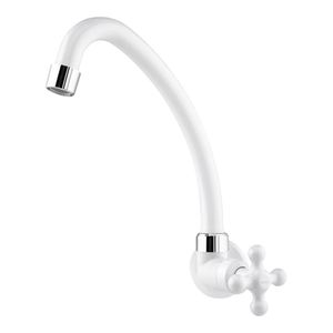 Torneira Parede com Bica Móvel Branco Maruja para Cozinha Viqua
