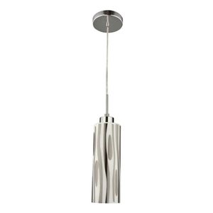 Luminária Pendente de Vidro com Detalhe Manchado, Soquete 1xe27, Base Em Alumínio Escovado Blumenau
