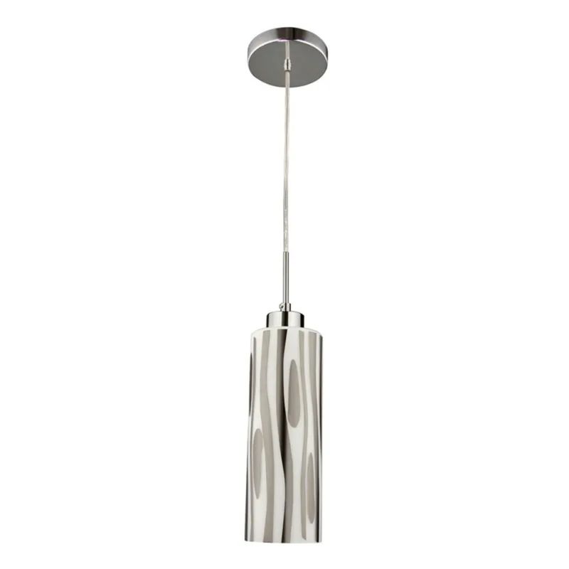 Luminaria-Pendente-de-Vidro-com-Detalhe-Manchado--Soquete-1xe27--Base-Em-Aluminio-Escovado-Blumenau