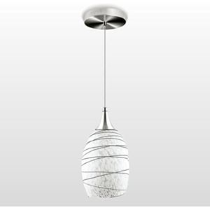 Luminária Pendente Vidro Riscado 1xe27 Preto Alumínio Escovado Blumenau