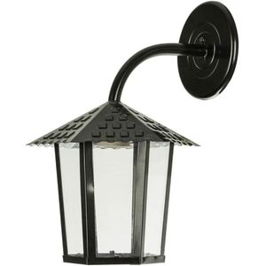Arandela Colonial Sextavado Vidro Liso Preto Blumenau