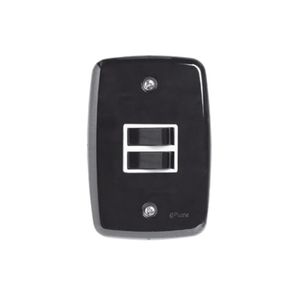 Conjunto 2 Interruptor Simples Ideale Preto 3302 Pluzie