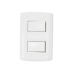 Conjunto 2 Interruptor Simples Modular Branco 7202 Pluzie