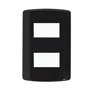 Conjunto 2 Interruptor Simples Modular Preto 7302 Pluzie