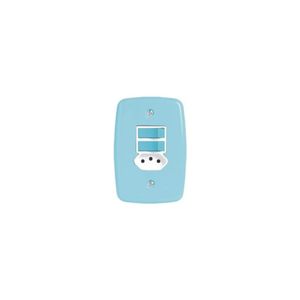 Conjunto 2 Interruptor Simples + Tomada 10a Ideale Azul 3819 Pluzie