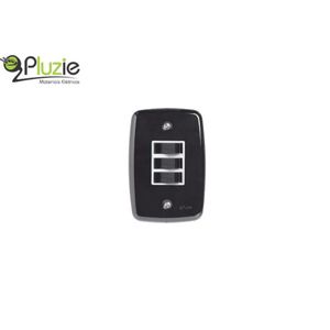 Conjunto 3 Interruptor Simples Ideale Preto 3305 Pluzie