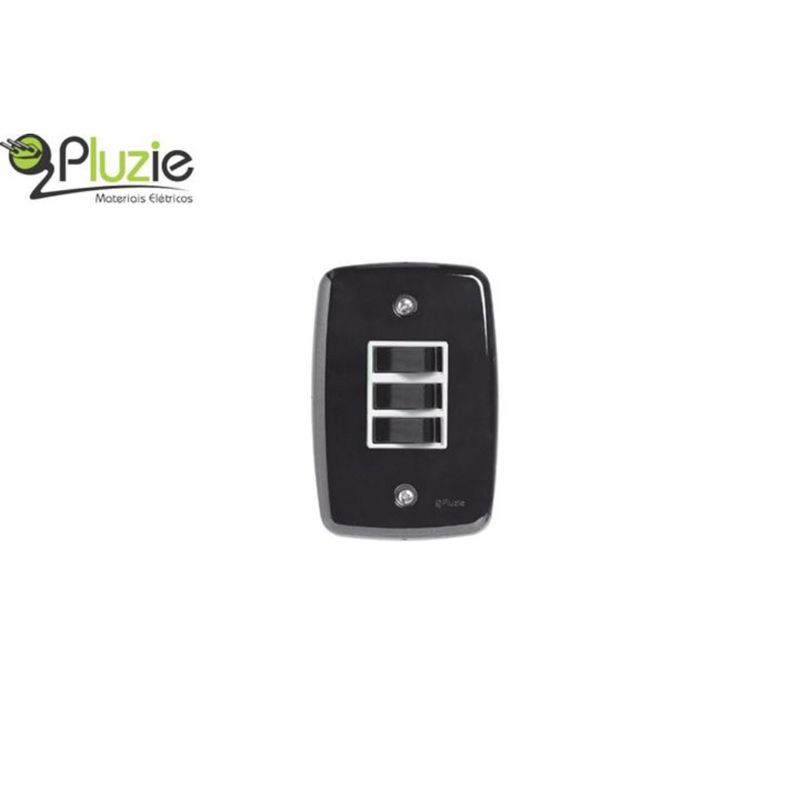 Conjunto-3-Interruptor-Simples-Ideale-Preto-3305-Pluzie