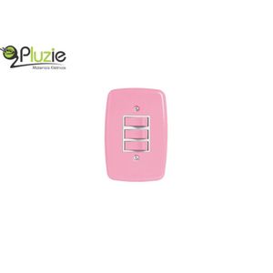 Conjunto 3 Interruptor Simples Ideale Rosa 3405 Pluzie