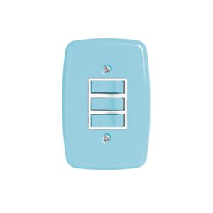 Conjunto 3 Interruptor Simples Ideale Azul 3805 Pluzie